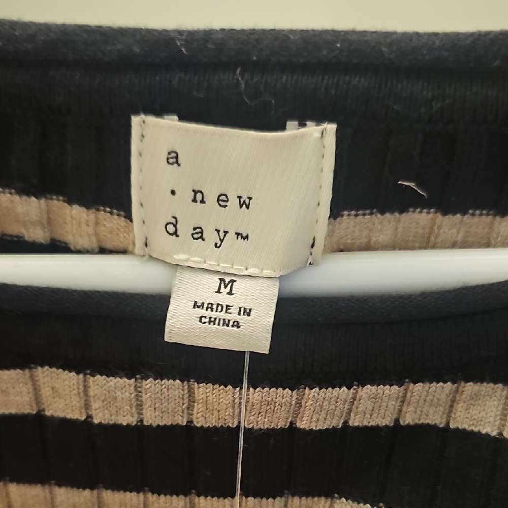 a new day Black and White Striped Long Sleeve Top - Picture 3 of 4